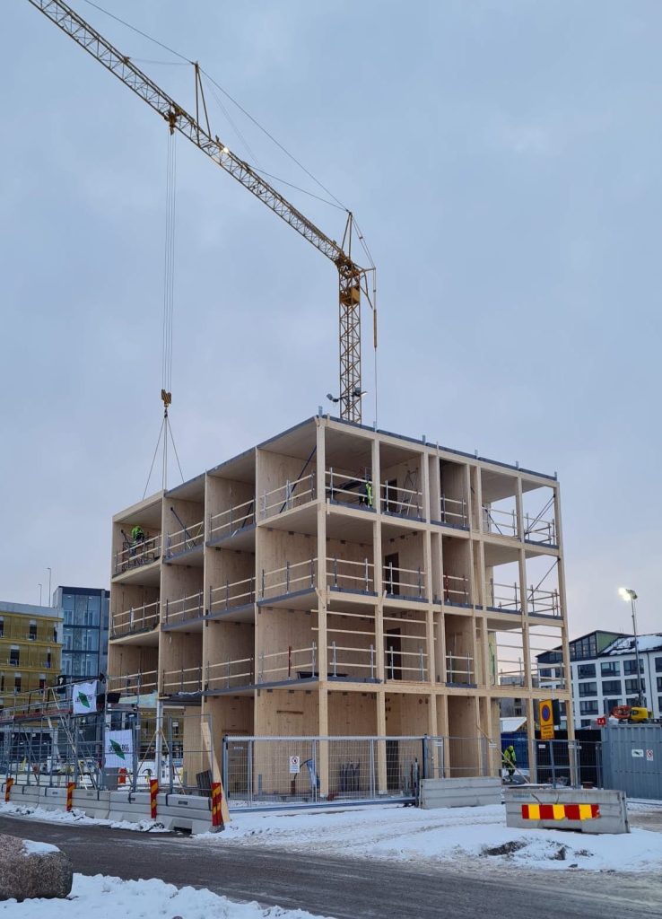 7 storey mass timber building in Sweden Linköping Interrvallet