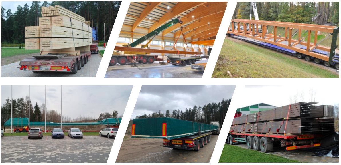 Delivery of glulam structures ZAZA TIMBER
