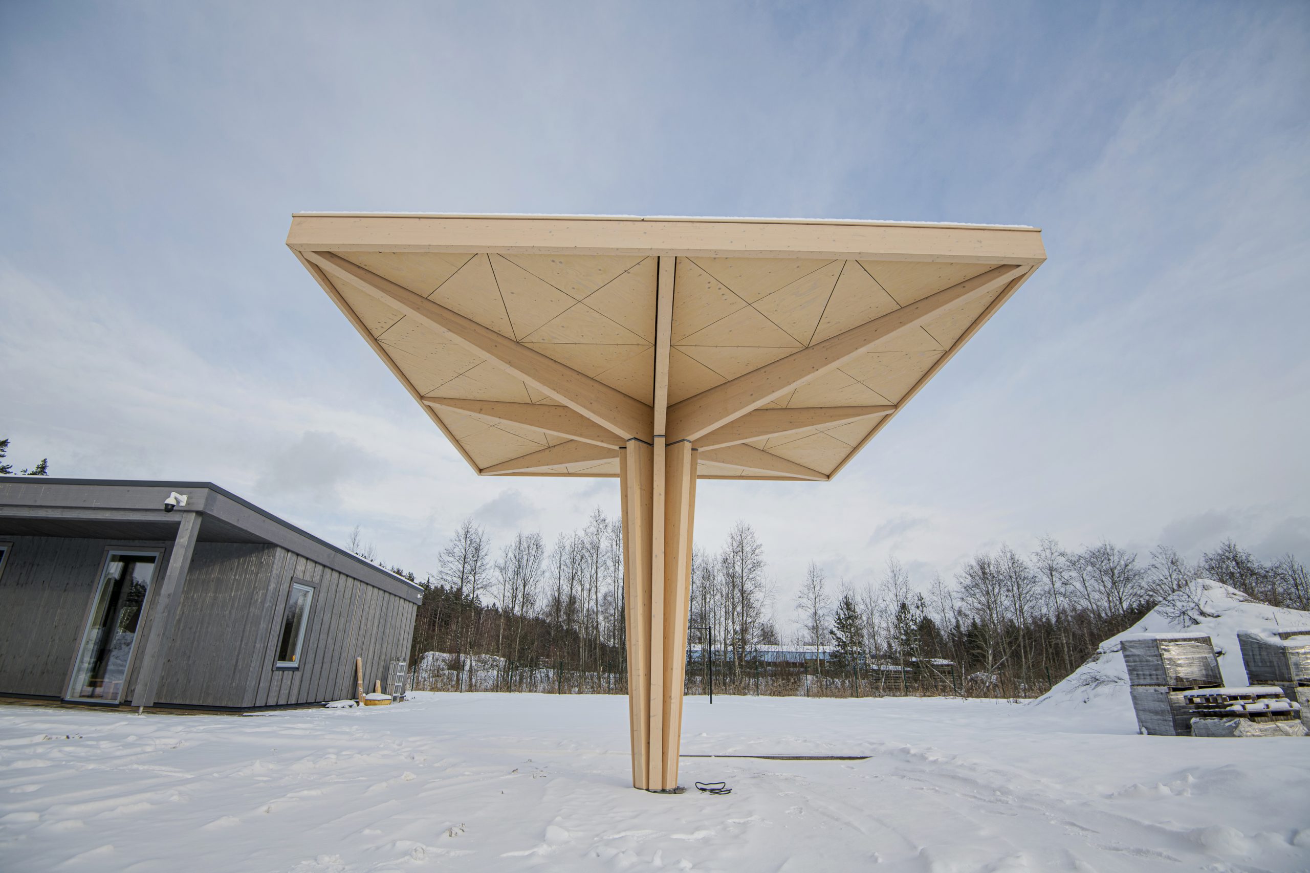 ZAZA TIMBER - Prototype - Canopy of EV Charging Station for Clever