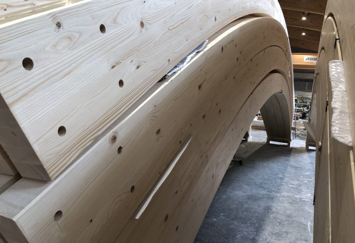 Curved glulam structures - ZAZA TIMBER Production - Morocco project