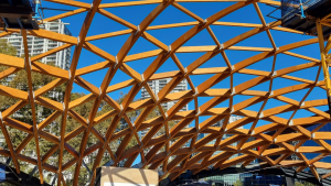 ZAZA TIMBER 2023 -glulam manufacturing for Tumbalong park stage Sydney, Australia