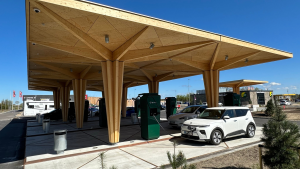 ZAZA TIMBER 2023- manufacturing and assembly - canopies for Clever's EV charging stations